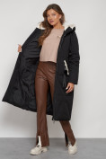 Купить Пальто утепленное с капюшоном зимнее женское черного цвета 132227Ch, фото 21