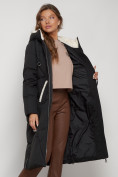 Купить Пальто утепленное с капюшоном зимнее женское черного цвета 132227Ch, фото 22