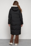 Купить Пальто утепленное с капюшоном зимнее женское черного цвета 132227Ch, фото 4