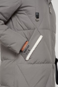 Купить Пальто утепленное с капюшоном зимнее женское цвета хаки 132227Kh, фото 12