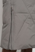Купить Пальто утепленное с капюшоном зимнее женское цвета хаки 132227Kh, фото 15