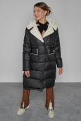 Купить Пальто утепленное с капюшоном зимнее женское черного цвета 1322367Ch, фото 10