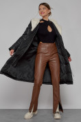 Купить Пальто утепленное с капюшоном зимнее женское черного цвета 1322367Ch, фото 11