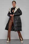 Купить Пальто утепленное с капюшоном зимнее женское черного цвета 1322367Ch, фото 13