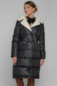 Купить Пальто утепленное с капюшоном зимнее женское черного цвета 1322367Ch, фото 14