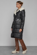 Купить Пальто утепленное с капюшоном зимнее женское черного цвета 1322367Ch, фото 2