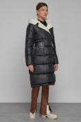 Купить Пальто утепленное с капюшоном зимнее женское черного цвета 1322367Ch, фото 3