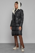 Купить Пальто утепленное с капюшоном зимнее женское черного цвета 1322367Ch, фото 6