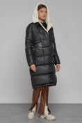 Купить Пальто утепленное с капюшоном зимнее женское черного цвета 1322367Ch, фото 7