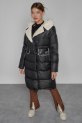 Купить Пальто утепленное с капюшоном зимнее женское черного цвета 1322367Ch, фото 9
