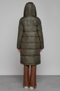 Купить Пальто утепленное с капюшоном зимнее женское цвета хаки 1322367Kh, фото 4