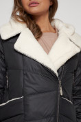 Купить Пальто утепленное с капюшоном зимнее женское черного цвета 132255Ch, фото 12