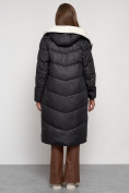 Купить Пальто утепленное с капюшоном зимнее женское черного цвета 132255Ch, фото 26