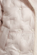 Купить Пальто утепленное с капюшоном зимнее женское бежевого цвета 132290B, фото 12