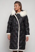 Купить Пальто утепленное с капюшоном зимнее женское черного цвета 132290Ch, фото 10
