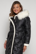 Купить Пальто утепленное с капюшоном зимнее женское черного цвета 132290Ch, фото 11
