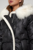 Купить Пальто утепленное с капюшоном зимнее женское черного цвета 132290Ch, фото 12