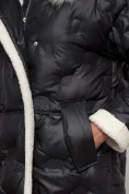 Купить Пальто утепленное с капюшоном зимнее женское черного цвета 132290Ch, фото 13