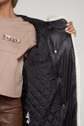 Купить Пальто утепленное с капюшоном зимнее женское черного цвета 132290Ch, фото 18