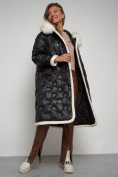 Купить Пальто утепленное с капюшоном зимнее женское черного цвета 132290Ch, фото 19