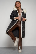 Купить Пальто утепленное с капюшоном зимнее женское черного цвета 132290Ch, фото 21