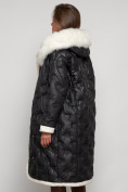 Купить Пальто утепленное с капюшоном зимнее женское черного цвета 132290Ch, фото 26