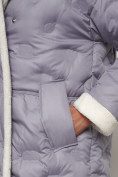 Купить Пальто утепленное с капюшоном зимнее женское серого цвета 132290Sr, фото 14