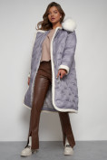 Купить Пальто утепленное с капюшоном зимнее женское серого цвета 132290Sr, фото 16