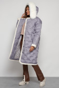 Купить Пальто утепленное с капюшоном зимнее женское серого цвета 132290Sr, фото 27
