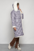 Купить Пальто утепленное с капюшоном зимнее женское серого цвета 132290Sr, фото 7