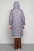 Купить Пальто утепленное с капюшоном зимнее женское серого цвета 132290Sr, фото 8