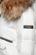 Купить Куртка зимняя женская модная с мехом белого цвета 132298Bl, фото 13