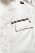 Купить Куртка зимняя женская модная с мехом белого цвета 132298Bl, фото 15