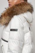 Купить Куртка зимняя женская модная с мехом белого цвета 132298Bl, фото 19