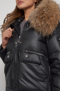 Купить Куртка зимняя женская модная с мехом черного цвета 132298Ch, фото 11