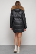Купить Куртка зимняя женская модная с мехом черного цвета 132298Ch, фото 4