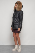 Купить Куртка зимняя женская модная с мехом черного цвета 132298Ch, фото 6