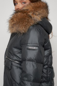 Купить Куртка зимняя женская модная с мехом темно-серого цвета 132298TC, фото 16