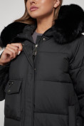 Купить Куртка зимняя женская модная с мехом черного цвета 13301Ch, фото 14