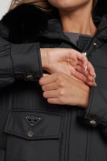 Купить Куртка зимняя женская модная с мехом черного цвета 13301Ch, фото 16