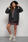 Купить Куртка зимняя женская модная с мехом черного цвета 13301Ch, фото 19