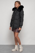 Купить Куртка зимняя женская модная с мехом черного цвета 13301Ch, фото 2