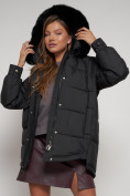Купить Куртка зимняя женская модная с мехом черного цвета 13301Ch, фото 20