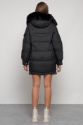 Купить Куртка зимняя женская модная с мехом черного цвета 13301Ch, фото 4