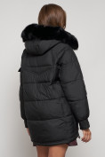Купить Куртка зимняя женская модная с мехом черного цвета 13301Ch, фото 6