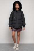 Купить Куртка зимняя женская модная с мехом черного цвета 13301Ch, фото 7