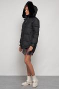Купить Куртка зимняя женская модная с мехом черного цвета 13301Ch, фото 8