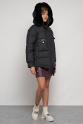 Купить Куртка зимняя женская модная с мехом черного цвета 13301Ch, фото 9
