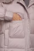 Купить Куртка зимняя женская модная с мехом светло-коричневого цвета 13301SK, фото 10