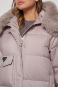 Купить Куртка зимняя женская модная с мехом светло-коричневого цвета 13301SK, фото 12